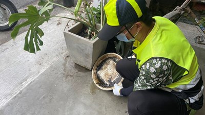 清除花盆底盤積水防治登革熱_0