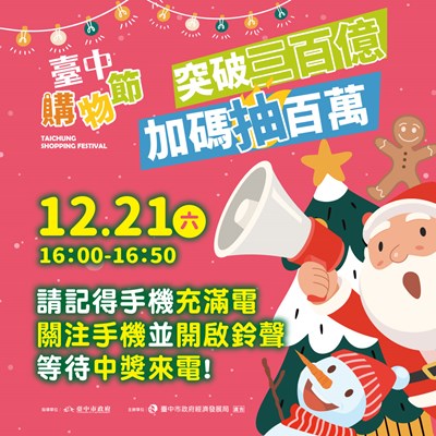 台中購物節登錄金額破3百億! 完勝去年同期成績 加碼抽百萬現金