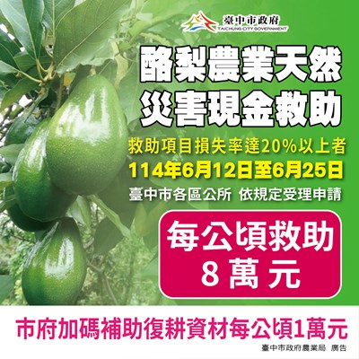 酪梨農業天然災害現金救助