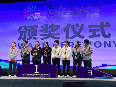 林姿妤搭檔田曉雯在女雙20級項目勇奪金牌