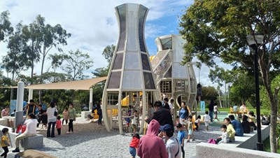01-台中親子出遊新去處！后里環保公園「孩籽世界遊戲場」攀爬、彈跳、交通學習一次滿