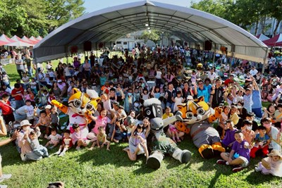 市府舉辦石虎家族見面會，也利用機會向民眾宣導交通安全觀念