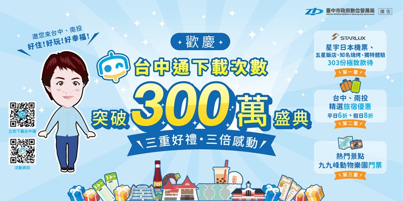 歡慶台中通突破300萬下載盛典(另開視窗)