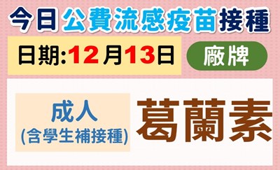 12月13日流感疫苗品牌