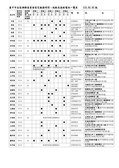 115年調解時間表(115.01.01)