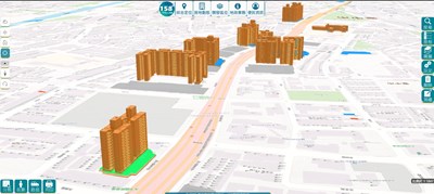 158PLUS空間資訊網3D建物查詢服務示意圖1