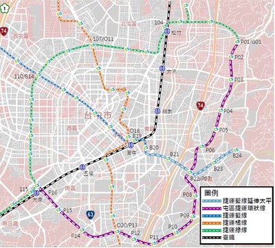 紫線路線示意圖