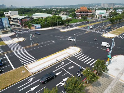01-環中路、黎明路80公尺大路口改造完工！中市建設局斥1,950萬元打造人本安全通行環境