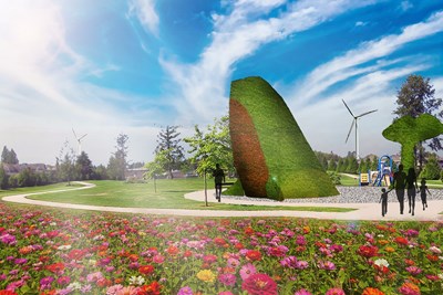 中市大里綠廊景觀「魚躍花海」 魚與水源凸顯豐富自然生態