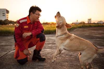 台中搜救犬學成歸來  消防局徵求義消領犬員