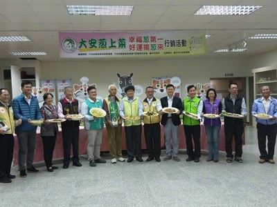 大安蔥品質良好，農業局舉辦行銷活動，吸引民眾品嘗。