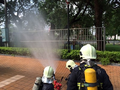 加強瓦斯天然氣管線安全 消防局第七大隊所屬分隊進行演練