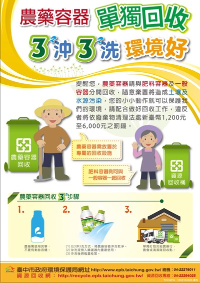 加強農藥空瓶罐回收 中市府續辦宣導品兌換活動