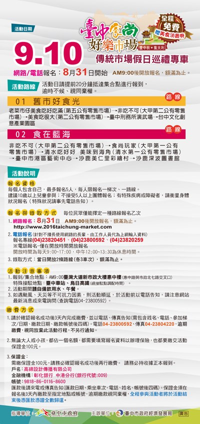 大甲第二市場消費集點換好物 市場巡禮專車20日發車