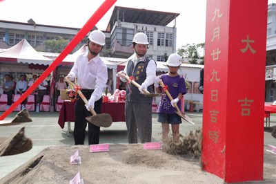 東勢石角國小老舊校舍重建動土 林市長：提供安全學習環境 縮短城鄉差距