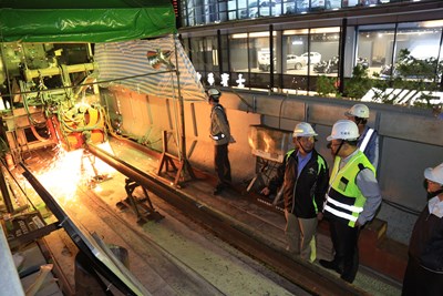 林副市長視察捷運綠線軌道鋪設工程 進度如期