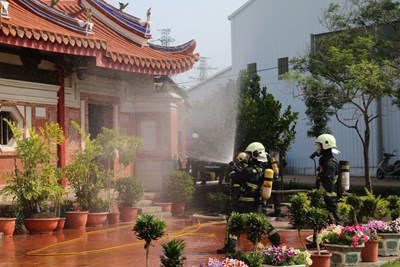 中市消防局古蹟建築搶救演練 提升搶救指揮判斷及救災能力