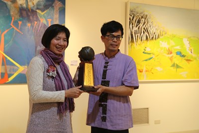 中市美術家接力展 張英彬油畫展葫蘆墩開幕