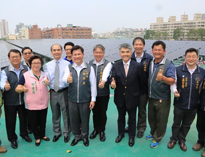 福田、石岡水資中心太陽能電場啟用 林市長：結合綠能發電一舉三得