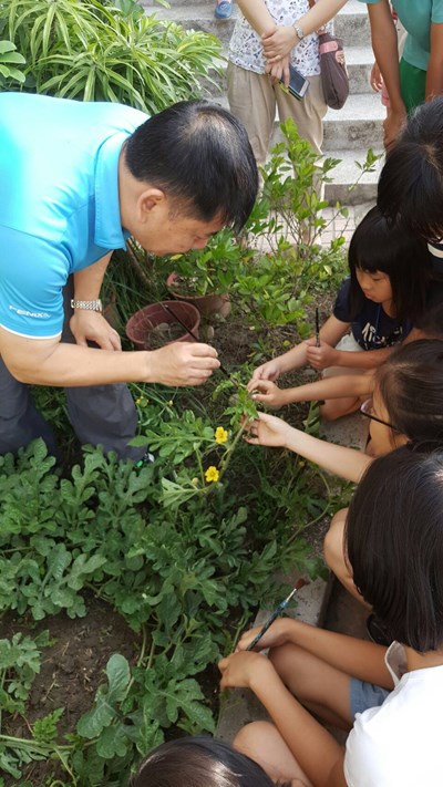 九德國小食農教育 師生親手種西瓜