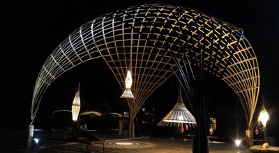 竹編技術設計成的一體成形「漁荃空間」