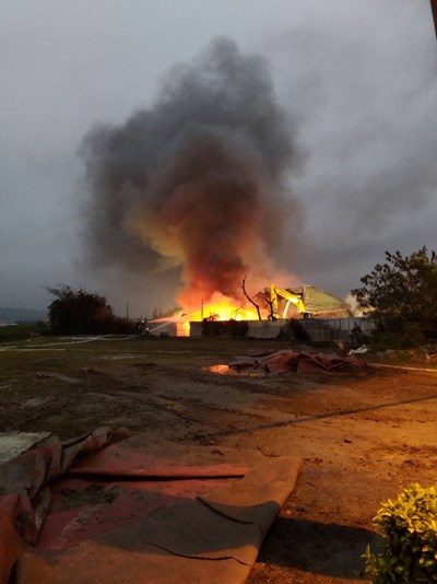 中市府督促后里廢輪胎處理廠業者加速災後清理復原