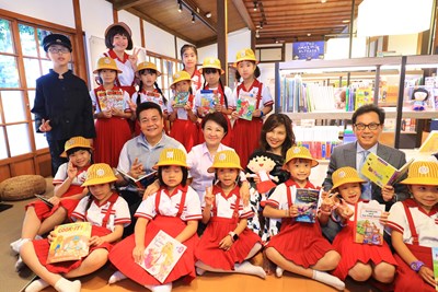 盧市長拚文化建設  清水吹起「櫻桃小丸子」風 清水國小藝文園區開園啟用