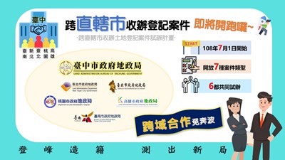 登峰造籍，測出新局-跨直轄市收辦登記案件即將開跑囉~