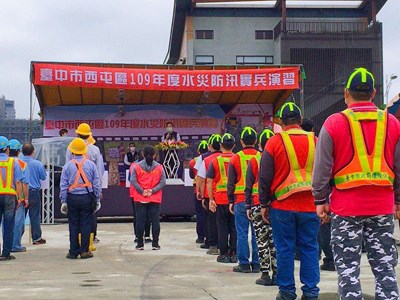 水利局在西屯及神岡區辦理水災防汛演練