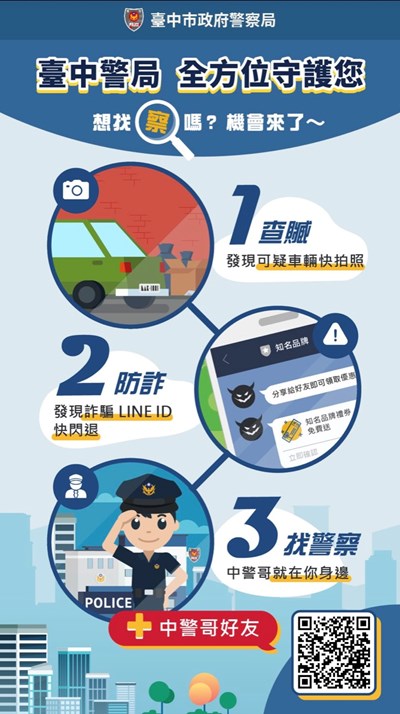 「台中市政府警察局」（@TCPB）LINE官方帳號