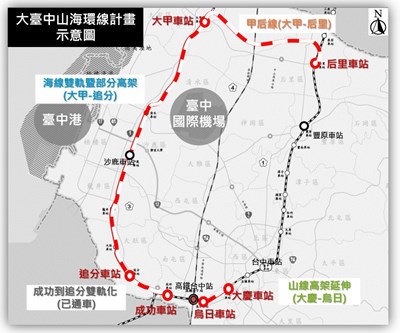 山海環線修正報告再送交通部 中市府：盼中央儘快核定