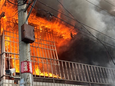 今日上午約8時豐原區南田街機械零件工廠發生火警