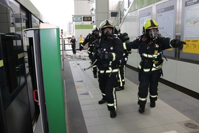 迎接台中捷運新時代 北屯總站消防演練