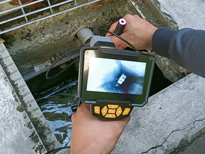 水溝內狹窄陰暗處也明亮可見 便於查明阻塞狀況