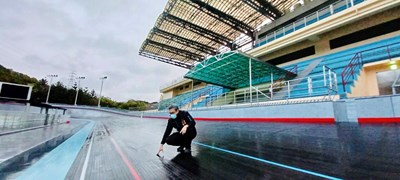 全國唯一UCI認證木質賽道 運動局長視察清水自由車場賽道養護