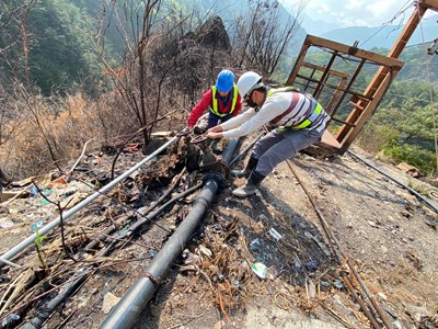 環山部落供水系統燒毀 中市經發局緊急搶修