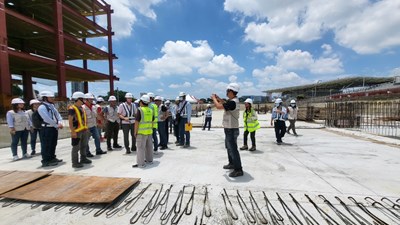 為把關水湳轉運中心施工品質，市府日前會同督導委員共同勘查