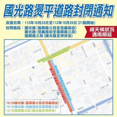 大幅減少道路重複開挖 中市建設局將辦理國光路燙平計畫