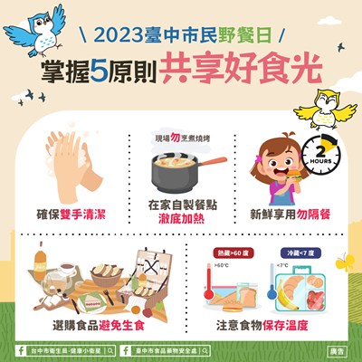 2023台中市民野餐日「四地」登場，食安處籲掌握5原則共享好食光